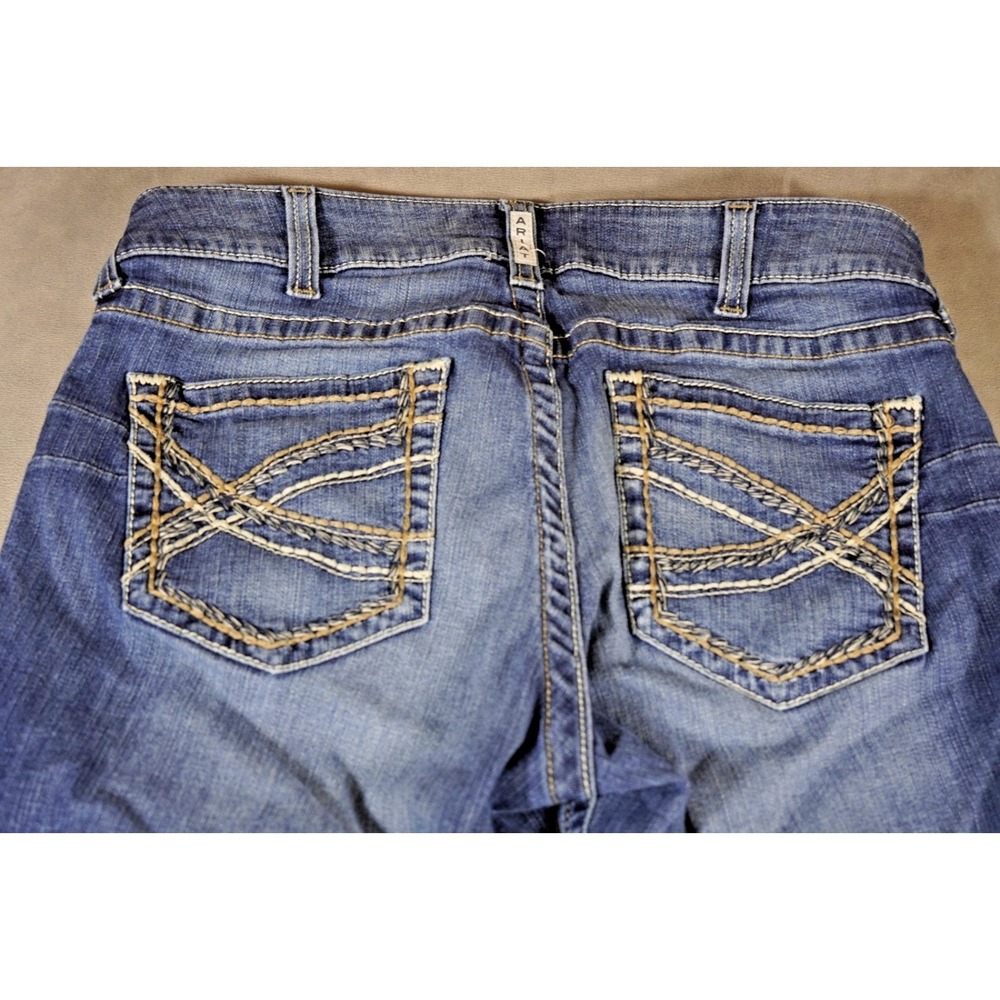 Ariat Real Denim Womens Jeans 32R (34x32) Blue Denim Mid Rise Boot Rodeo